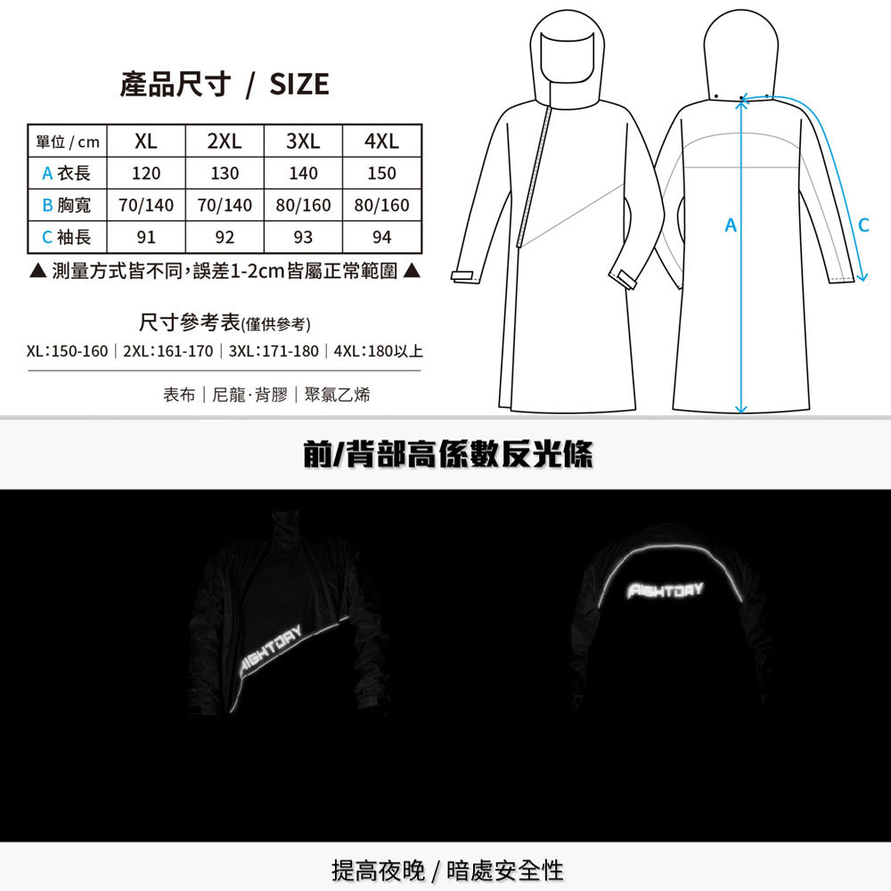 奧德蒙OutPerform EVO終結者斜開雙拉鍊專利連身式雨衣
