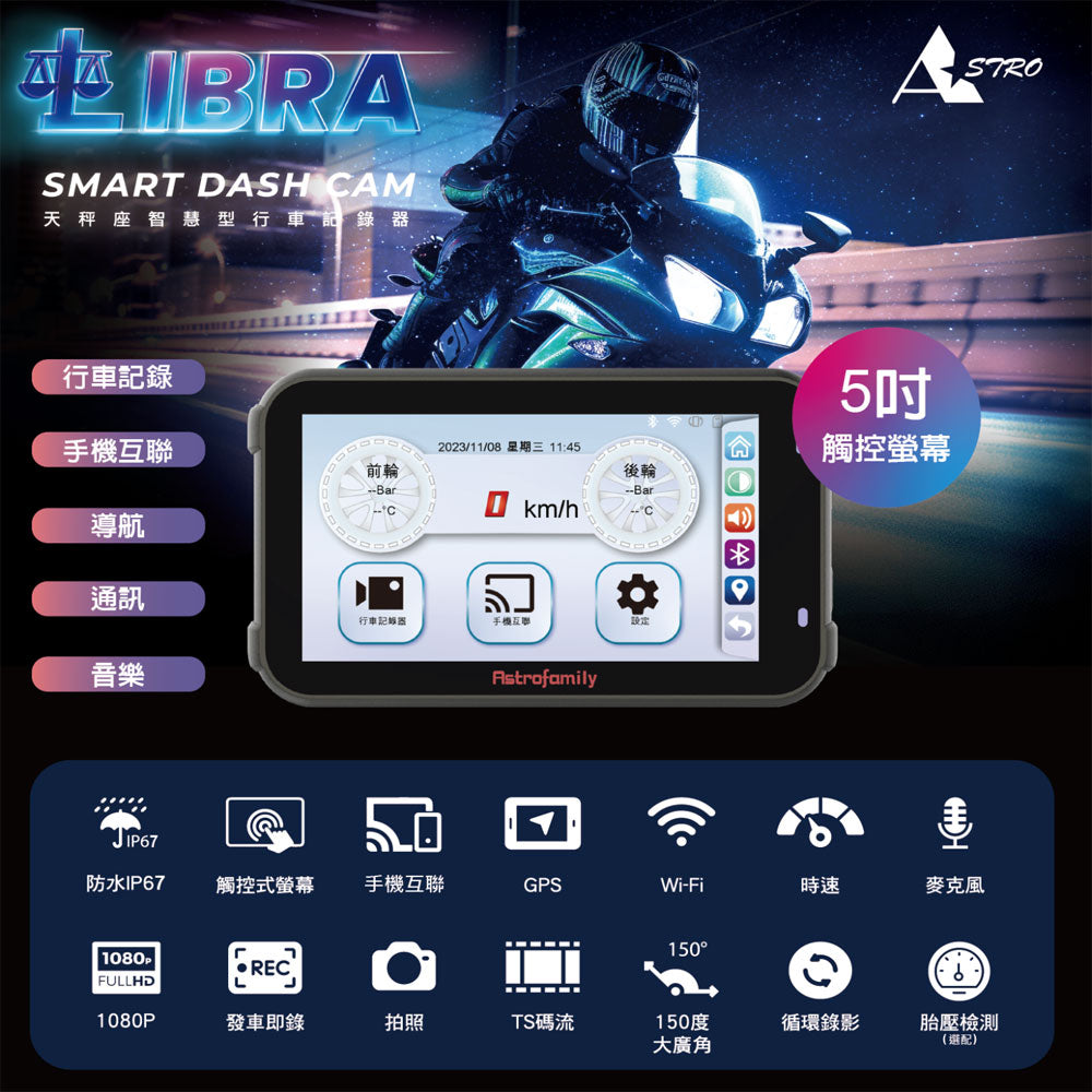 全網最低【支援CarPlay】ASTRO 星易科技 Libra 天秤座【贈128G+車牌架】前後雙鏡頭行車記錄器