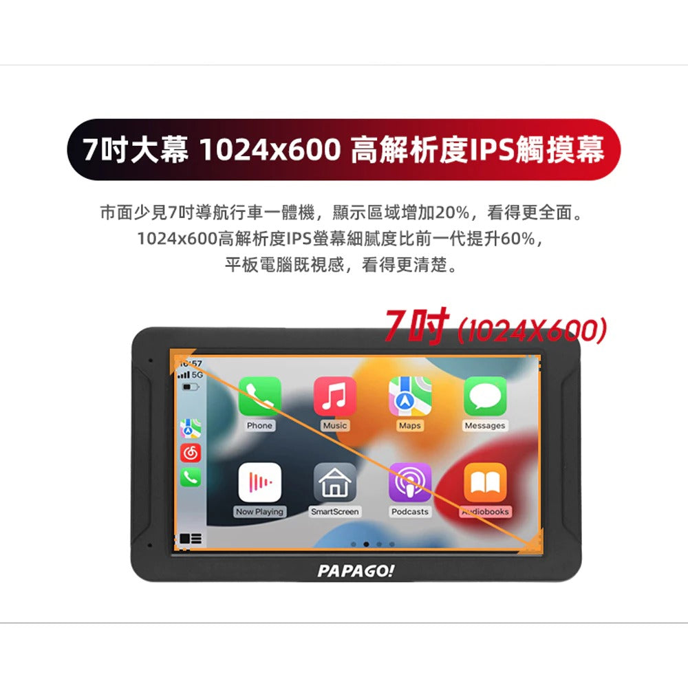 PAPAGO WAYGO 880【贈128G+2好禮】7吋衛星導航平板+行車錄影 WIFI聲控 CarPlay 測速預警