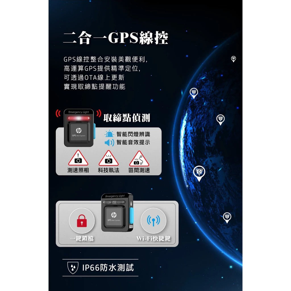 HP惠普 M700 Pro【贈128G記憶卡+車牌架】機車行車記錄器 前後2K SONY感光 登入保固三年