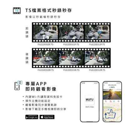 MUFU V30P 好神機【只要$3112！1212超級優惠價】前後雙錄機車行車記錄器