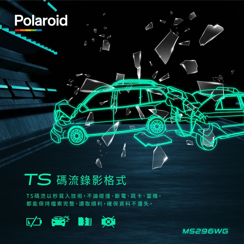 Polaroid 寶麗萊 MS296WG【贈128G+GPS模組】神鷹 2K機車行車記錄器