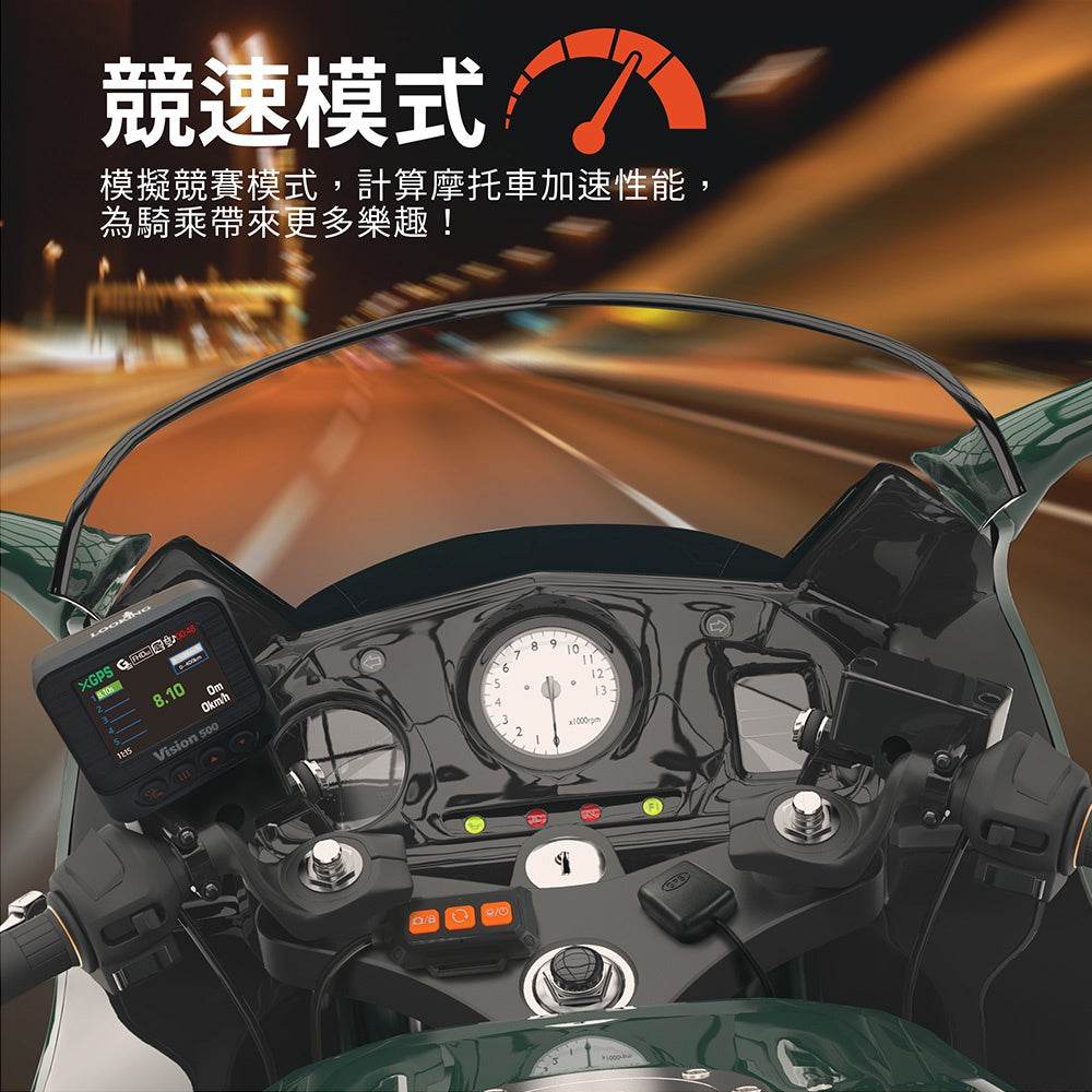 LOOKING錄得清 Vision500幻視【贈延長線組+GPS+線控+128G】前後雙鏡頭機車行車記錄器