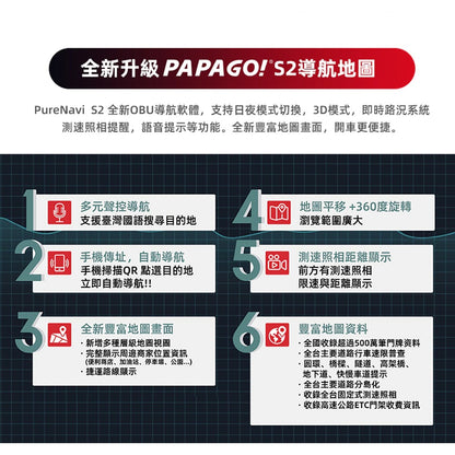 PAPAGO WAYGO 880【贈128G+2好禮】7吋衛星導航平板+行車錄影 WIFI聲控 CarPlay 測速預警