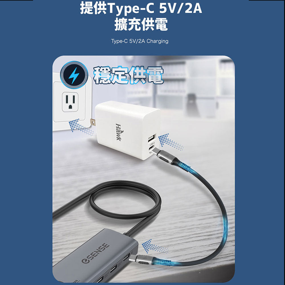 逸盛 eSENSE B502 A+C USB3.2 Gen2 Hub